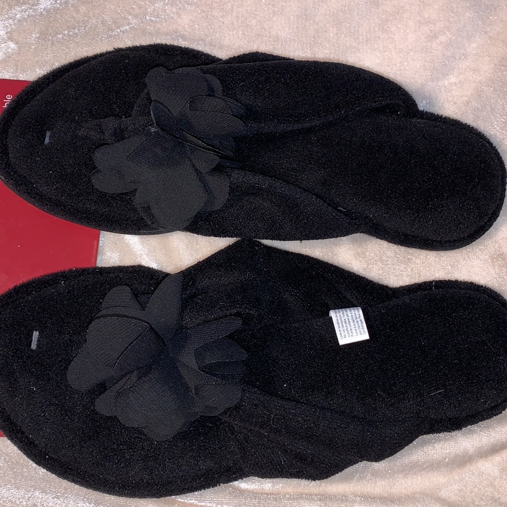 Dearfoams slippers black size 7/8